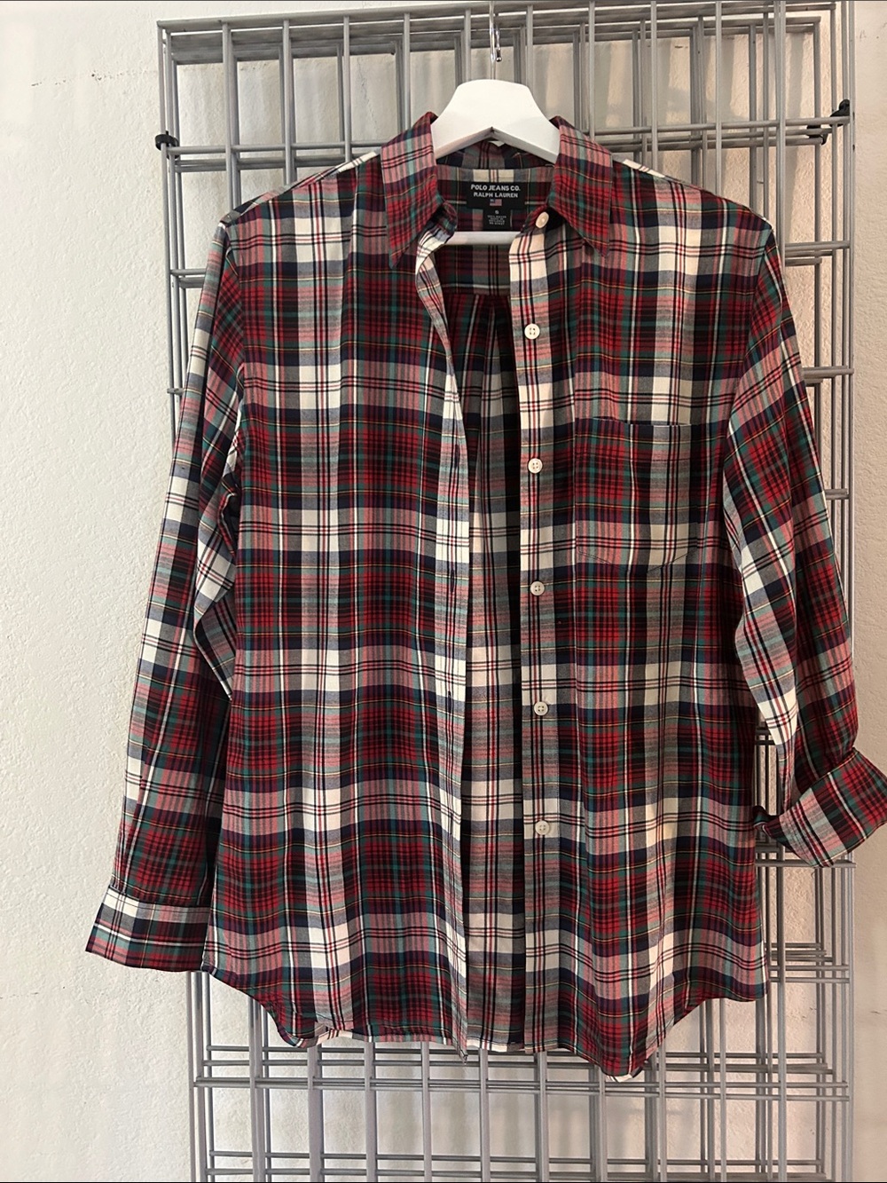 Polo by Ralph Lauren Red Green White Plaid Button-Down Shirt